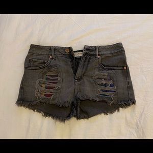 Grey High Rise Shorts